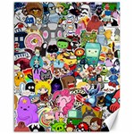 Assorted Cartoon Characters Doodle  Style Heroes Canvas 16  x 20  15.75 x19.29  Canvas - 1