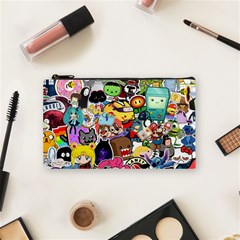 Assorted Cartoon Characters Doodle  Style Heroes Cosmetic Bag (small) by Jancukart