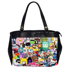 Assorted Cartoon Characters Doodle  Style Heroes Oversize Office Handbag (2 Sides) by Jancukart