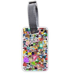 Assorted Cartoon Characters Doodle  Style Heroes Luggage Tag (one Side) by Jancukart