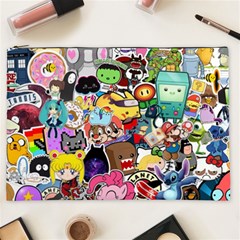 Assorted Cartoon Characters Doodle  Style Heroes Cosmetic Bag (xxl) by Jancukart