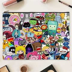 Assorted Cartoon Characters Doodle  Style Heroes Cosmetic Bag (xxxl)