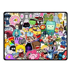 Assorted Cartoon Characters Doodle  Style Heroes Fleece Blanket (small)