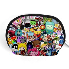 Assorted Cartoon Characters Doodle  Style Heroes Accessory Pouch (medium)