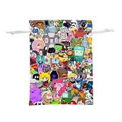 Assorted Cartoon Characters Doodle  Style Heroes Lightweight Drawstring Pouch (s) by Jancukart