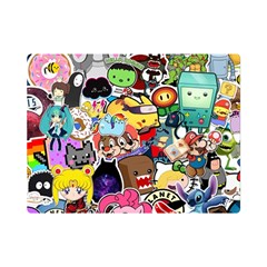 Assorted Cartoon Characters Doodle  Style Heroes One Side Premium Plush Fleece Blanket (mini) by Jancukart