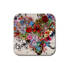 Romantic Cotton Pattern Wallpaper Texture Design Art Rubber Coaster (square)