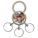 Romantic Cotton Pattern Wallpaper Texture Design Art 3-Ring Key Chain Front