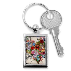 Romantic Cotton Pattern Wallpaper Texture Design Art Key Chain (rectangle)