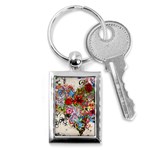 Romantic Cotton Pattern Wallpaper Texture Design Art Key Chain (Rectangle) Front