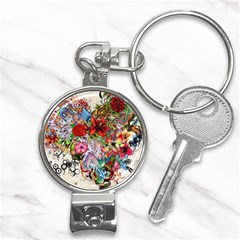 Romantic Cotton Pattern Wallpaper Texture Design Art Nail Clippers Key Chain