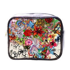 Romantic Cotton Pattern Wallpaper Texture Design Art Mini Toiletries Bag (one Side)