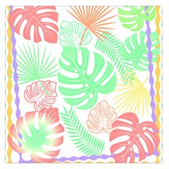 Tropical T- Shirt Tropical Leaves T- Shirt Square Satin Scarf (36  x 36 )