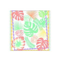 Tropical T- Shirt Tropical Leaves T- Shirt Satin Bandana Scarf 22  x 22 