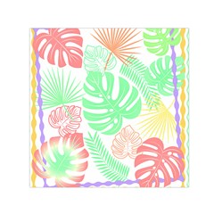 Tropical T- Shirt Tropical Leaves T- Shirt Square Satin Scarf (30  x 30 )