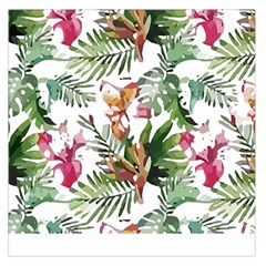 Tropical T- Shirt Tropical Majestic Floral T- Shirt Square Satin Scarf (36  X 36 ) by maxcute