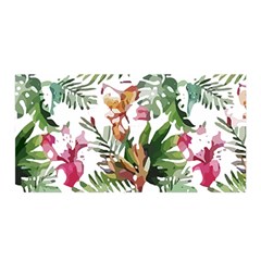 Tropical T- Shirt Tropical Majestic Floral T- Shirt Satin Wrap 35  X 70  by maxcute