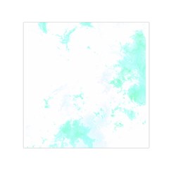 Turquoise T- Shirt Blue And Turquoise Marble Splash Abstract Artwork T- Shirt Square Satin Scarf (30  X 30 ) by maxcute