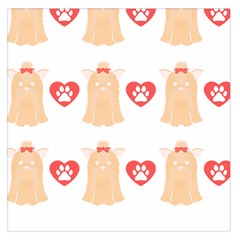 Tzu Dog T- Shirt Shih Tzu Dog Lover Cute Pattern T- Shirt Square Satin Scarf (36  X 36 ) by maxcute