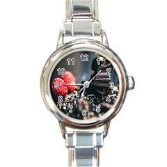 Chocolate Dark Round Italian Charm Watch by artworkshop