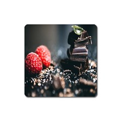 Chocolate Dark Square Magnet by artworkshop