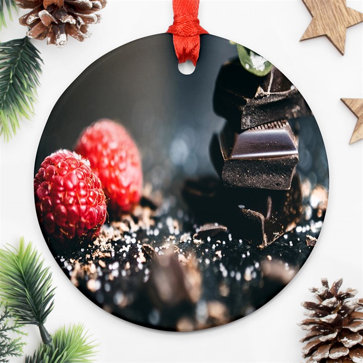 Chocolate dark Round Ornament (Two Sides)