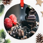 Chocolate dark Round Ornament (Two Sides) Back