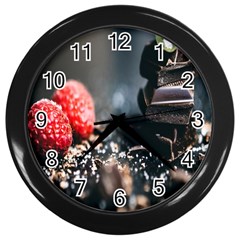 Chocolate Dark Wall Clock (black) by artworkshop