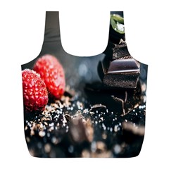 Chocolate Dark Full Print Recycle Bag (l) by artworkshop