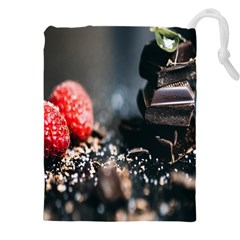 Chocolate Dark Drawstring Pouch (4xl) by artworkshop