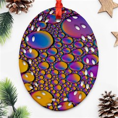 Bubble Color Oval Filigree Ornament (two Sides) by artworkshop