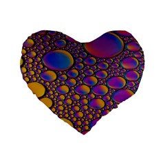 Bubble Color Standard 16  Premium Flano Heart Shape Cushions by artworkshop