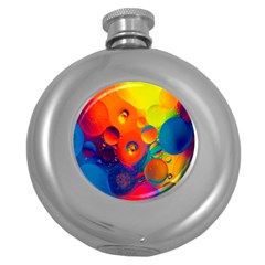 Colorfull Pattern Round Hip Flask (5 Oz) by artworkshop