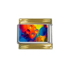 Colorfull Pattern Gold Trim Italian Charm (9mm) by artworkshop