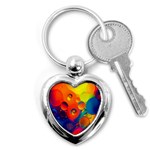 Colorfull pattern Key Chain (Heart) Front