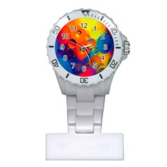 Colorfull Pattern Plastic Nurses Watch by artworkshop