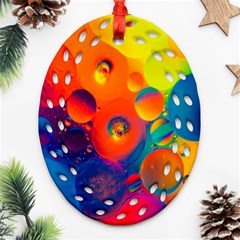 Colorfull Pattern Oval Filigree Ornament (two Sides) by artworkshop