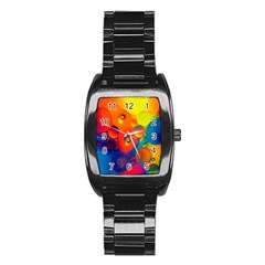 Colorfull Pattern Stainless Steel Barrel Watch by artworkshop