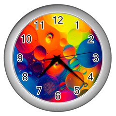 Colorfull Pattern Wall Clock (silver) by artworkshop