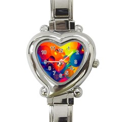 Colorfull Pattern Heart Italian Charm Watch by artworkshop