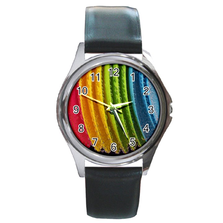  colorful illustrations Round Metal Watch