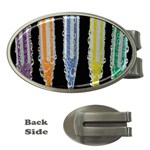 Pencil colorfull pattern Money Clips (Oval)  Front