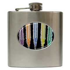 Pencil Colorfull Pattern Hip Flask (6 Oz) by artworkshop