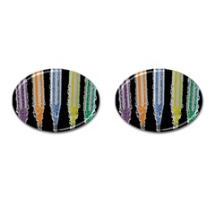 Pencil Colorfull Pattern Cufflinks (oval)