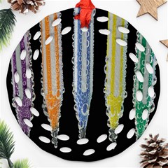 Pencil Colorfull Pattern Ornament (round Filigree) by artworkshop