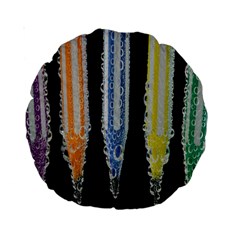 Pencil Colorfull Pattern Standard 15  Premium Round Cushions by artworkshop