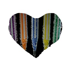 Pencil Colorfull Pattern Standard 16  Premium Heart Shape Cushions by artworkshop