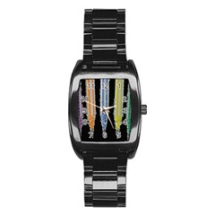 Pencil Colorfull Pattern Stainless Steel Barrel Watch by artworkshop