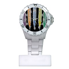 Pencil Colorfull Pattern Plastic Nurses Watch by artworkshop