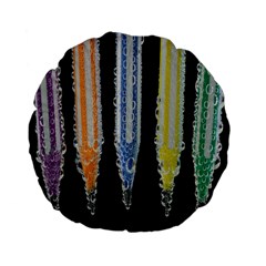 Pencil Colorfull Pattern Standard 15  Premium Flano Round Cushions by artworkshop